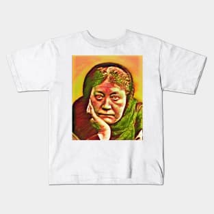 Helena Blavatsky Snow Portrait | Helena Blavatsky Artwork 15 Kids T-Shirt